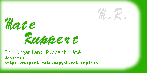 mate ruppert business card