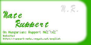 mate ruppert business card